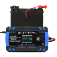 FOXSUR Chargeur de batterie automatique 12v 24v 8a Chargeur de batterie plomb-acide à affichage numérique pour réparation d'impulsions
