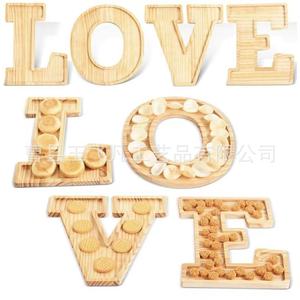 Wooden Love Letter <b>Tray</b> 30cm Creative <b>Snack</b> Serving <b>Tray</b> For Home Decor - Product Image 1