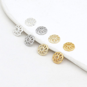 ลูกปัดลายดอกไม้ ชุบทอง 18K ทำจากทองแดง สำหรับงาน DIY เครื่องประดับ รุ่น C16 - Product Image 4