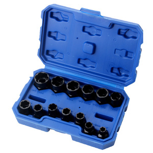 Extracteur de douilles universel multi-usages 14 pièces, douille à filetage inversé, vis décalée, écrou BBA <span class=keywords><strong>antivol</strong></span>, écrou endommagé, outil de démontage - Product Image 6