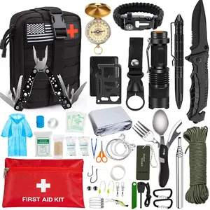 De gros d&#39;urgence outils vtt-SABADO-Kit d'outils de survie multifonctions, équipement tactique d'urgence, activités en plein air, randonnée, chasse