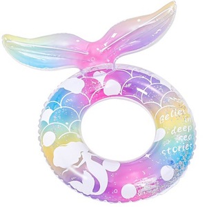 Flotador Inflable Portátil con Diseño de Sirena y Degradado Arcoíris, Accesorio <span class=keywords><strong>para</strong></span> Piscina, Tema Oceánico de Verano, Accesorio <span class=keywords><strong>para</strong></span> Fotos de Adultos - Product Image 2
