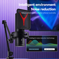 Set Microfono a Condensatore Professionale per Computer con Braccio e Filtro, Cancellazione del Rumore, Portatile, Cardioide GM7S 20Hz-20kHz per Gaming
