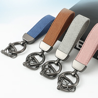 Porte-clés en cuir suédé avec logo personnalisé Mousqueton multifonctionnel Sangles jacquard Sac en tissu Porte-clés extérieur-Min. Commande
