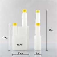 Nouvelle conception – Bouteilles en plastique à double col de 32 oz, 16 oz, 8 oz, 4 oz, forme carrée, graduées, avec bouchon à vis hermétique