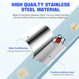 ステンレス製ニキビ除去ツール、黒ずみ除去、曲線フック、斜めストレートクリップ、セルスクイーズピンセット - Product Image 2