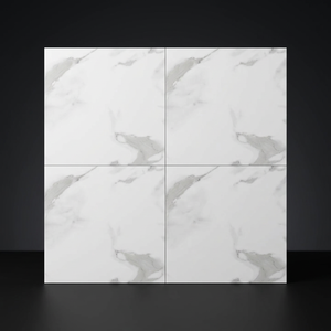 Carreaux de sol en céramique effet marbre gris de luxe 40x40cm, texture pierre, finition mate, porcelaine, design intérieur pour salon - Product Image 6