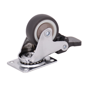 <span class=keywords><strong>Roulettes</strong></span> de meubles marron de 1,5 pouce en TPR, <span class=keywords><strong>roulettes</strong></span> pivotantes légères pour chaise de bureau avec frein - Product Image 4