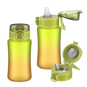Good Design With Straw Lid Bpa-free Plastic Water Bottle 350ml Gradient Color Leak-proof Tritan <b>Kids</b> Water Bottle - Product Image 1