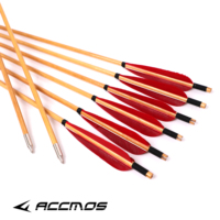 Flèches de chasse traditionnelles de 33 pouces de long, diamètre extérieur 8 mm, avec plumes de dinde de 5 pouces, pour tir à l'arc, arbalète et arc classique