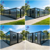 Maison conteneur modulaire préfabriquée extensible 40 pieds 20 pieds, étanche aux intempéries, zéro interstice, 3 chambres, cuisine, type bungalow