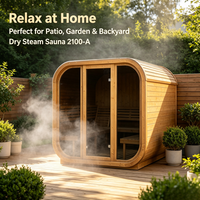 Cabine de sauna à vapeur sèche grande capacité pour 8 personnes, 2100x2400x2100mm, en bois de cèdre/hemlock/épicéa, pour hôtels, gymnases, centres de bien-être