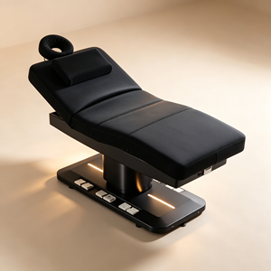 Mobilier de salon de luxe moderne blanc et or, table de massage électrique à 4 moteurs pour soins du visage, chaise de spa, lit pour extensions de cils - Product Image 5