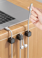 Clip Magnético para Cables, Soporte Adhesivo para Cables, Organizador de Cables para Escritorio, Auto, Hogar, Oficina, Fijador de Cables de Plástico para Cables de Carga de Teléfono