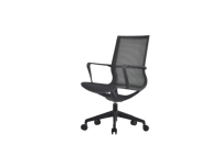 Chaise de bureau ergonomique pivotante moderne entièrement en maille, avec cadre en aluminium, dossier incurvé bionique et accoudoirs fixes, certifiée BIFMA pour les entreprises