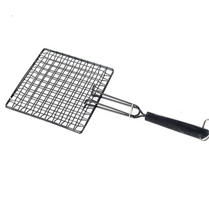 Folding Barbecue Grill Net 22.5X22.5Cm Non-Stick Rectangular Grilling Mesh For Fish And Meat Outdoor BBQ Tools - Product Image 3
