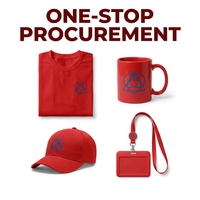 Set de Regalo Promocional Personalizado con Logotipo, Tema Rojo, Kit de Obsequios Empresariales que Incluye Camiseta, Gorra de Béisbol, Taza y Porta Identificación