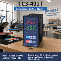 Termostat TC3-401T/501T/701T Kabinet Temperatur Waktu Terintegrasi Tampilan Digital Mesin Multifungsi 100-240VAC 38*38