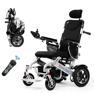 Tragbarer leichter faltbarer Aluminium-Elektro rollstuhl Automatischer Liegestuhl Behinderter Klappbarer Elektro rollstuhl für Behinderte