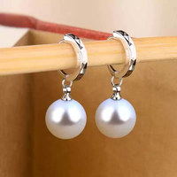 Boucles d'oreilles clips en argent sterling 925 authentique avec perles d'eau douce, plaquées rhodium, anti-allergie, tendance pour femme, cadeau idéal pour fiançailles et soirées