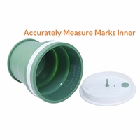 BPA-vrije, food grade, 6oz (350ml) draagbare siliconen drinkbekers, op maat gemaakte vorm, herbruikbare opvouwbare siliconen bekers, opvouwbare siliconen beker