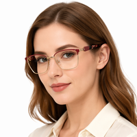 Nueva Llegada: Montura de Gafas Ópticas Metálicas, Diseño Europeo Americano, Montura Económica para Mujer, Venta al Por Mayor