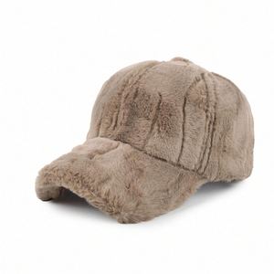 Gorra de Béisbol de Felpa para Mujer, Otoño e Invierno, Cálida, Nueva, de Alta Calidad, Gorro de Piel, Gorras de Béisbol de Felpa - Product Image 5