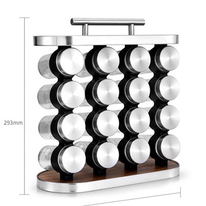 <span class=keywords><strong>Rack</strong></span> organizador doméstico de cozinha, conjunto de tampas de bambu para tempero, garrafas, potes, madeira, tempero - Product Image 5