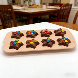 Bandejas/moldes de cubitos de hielo de silicona personalizados, estrella de cinco puntas, moldes de Chocolate para hornear en el hogar DIY, seguros, no tóxicos - Product Image 1
