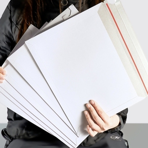 Vendita calda auto-sigillo riciclato bianco Stay Flat Hard rigido No Bend spedizione catalogo buste per foto documenti mailer - Product Image 6