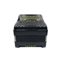 Accordéon professionnel SEASOUND à 34 boutons, 12 basses, 3 registres, en bois et celluloïd, modèle JB3412B, corps noir, boutons dorés, OEM diatonique