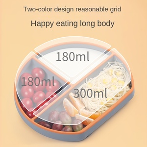 <span class=keywords><strong>Assiette</strong></span> bébé rectangulaire moderne en silicone avec compartiments, bol d'alimentation à <span class=keywords><strong>ventouse</strong></span> et tube d'aspiration, vaisselle pour bébé - Product Image 3