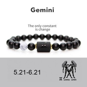 Bracelet en perles d'agate naturelle élastique, 12 constellations, pour femmes et hommes, réglable, en cristal, idéal pour un cadeau - Product Image 6