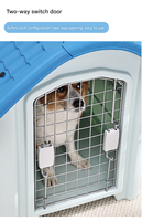 Novayapetix - Niche pour chien toutes saisons écologique, maisonnette amovible en plastique pour chiot, villa de jardin aérée avec porte grillagée sécurisée et crochet pour animaux de compagnie