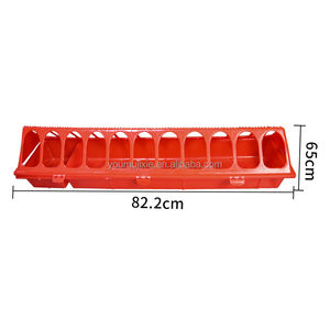 Grande mangeoire <span class=keywords><strong>rectangulaire</strong></span> de poulet d'équipement de volaille 22 mangeoires en <span class=keywords><strong>plastique</strong></span> rouges de trous pour des poulets - Product Image 2