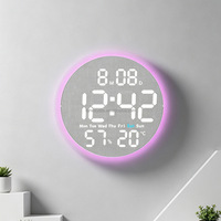 Reloj de Pared Digital LED Grande con Luz Nocturna, Temporizador de Cuenta Regresiva, Calendario Electrónico, Termómetro e Higrómetro