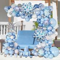 Vente directe d'usine - Kit d'arche de ballons en feuille d'aluminium et en latex sur le thème de l'hiver avec des flocons de neige pour les célébrations de Noël et du Nouvel An