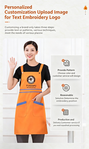 Delantales de <span class=keywords><strong>Chef</strong></span> Personalizados con Logotipo, Impermeables, de Lona, Unisex, para Adultos y Niños, con Doble Correa para el Hombro, Bolsillos Grandes, para Cafetería y <span class=keywords><strong>Cocina</strong></span> - Product Image 6