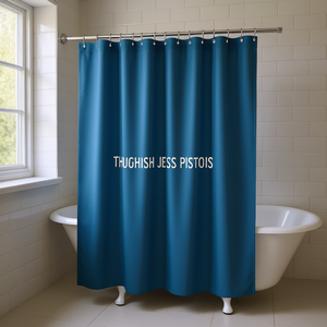 Cortina de Ducha de 120x200 cm, Tela de Poliéster Azul para Baño - Product Image 3