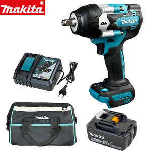 Clé à chocs <span class=keywords><strong>Makita</strong></span> 700 N.m 1/2'' avec chargeur de batterie 5 Ah, outils de réparation automobile sans balais, couple élevé, pour travaux de construction - Product Image 1