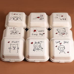 Caixas de Papel Kraft para Hambúrguer e Sushi, Descartáveis, Recicláveis, Ecológicas, Impermeáveis, de Materiais Reciclados, para Alimentos, Embalagens para Viagem - Product Image 4
