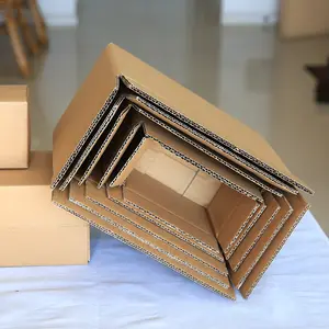 Logotipo personalizado de fábrica, caja de papel de cartón corrugado marrón personalizada, caja de embalaje de envío corrugado para envío y embalaje