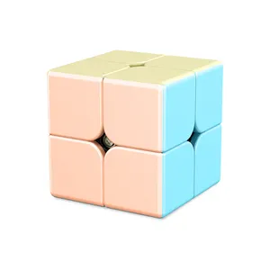 MOYU Macaron warna 2*2 Magic Cube Puzzle permainan otak segitiga mainan 3x3 kubus Mini untuk anak perempuan