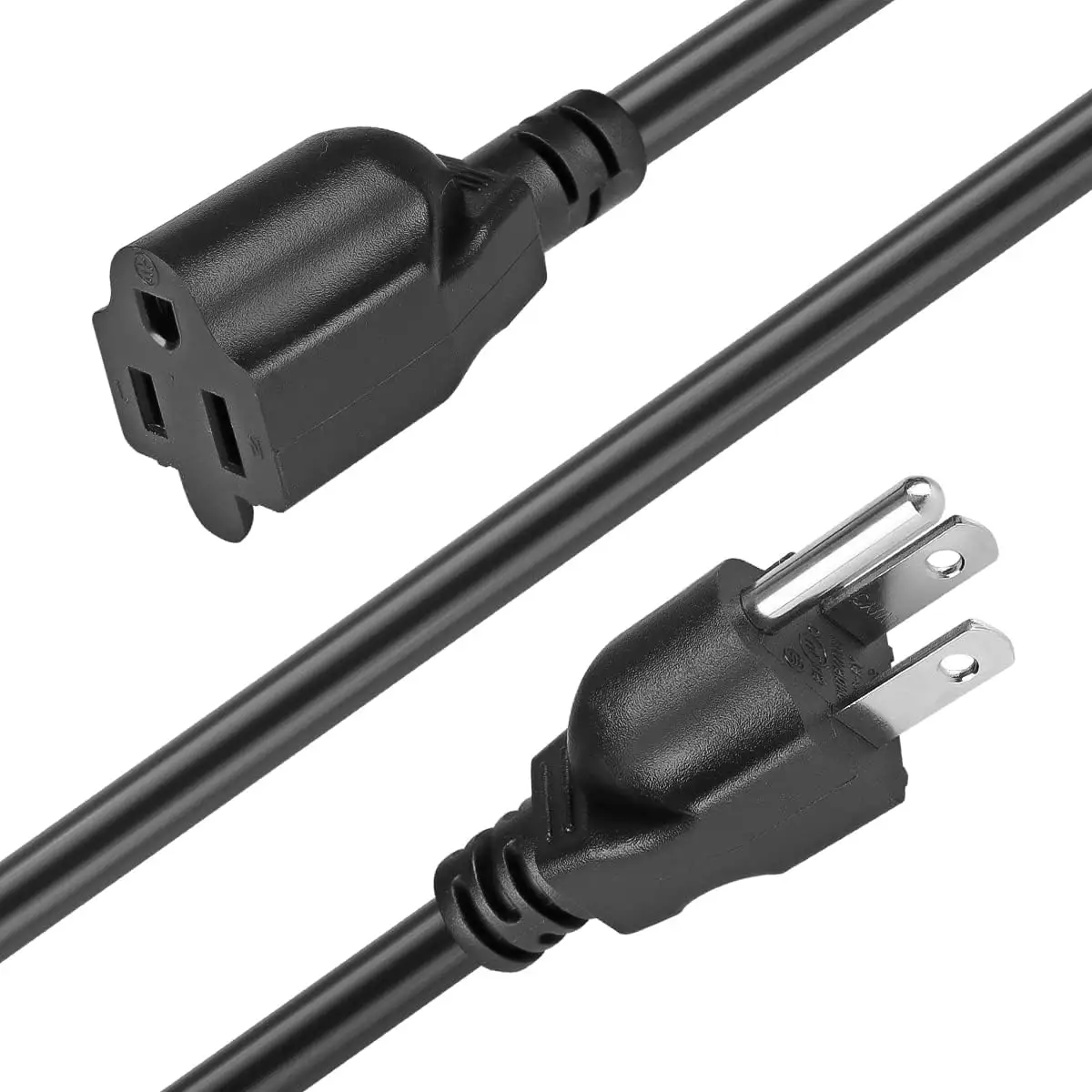 Cable de enchufe de clavija 3pin 10A/13A/15A Cables de CA Cable de alimentación eléctrico IEC C13 Cable de alimentación de EE. UU. Aprobado directo de fábrica de EE. UU. 3 pines negro 3 salidas