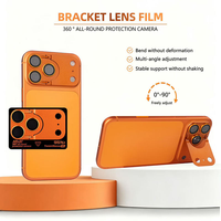 Accessoires de téléphone : Protection d'objectif d'appareil photo en métal mat, support pliable invisible pour iPhone 18 Pro Max, 17 Pro Max