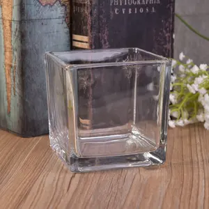 Different size of square tealight glass candle jar wholesales