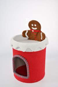 Torre per Gatti a Tema Natalizio 78cm, Cuccia in Peluche, Arredo per Gatti in Morbido Pile Teddy per Interni - Product Image 5