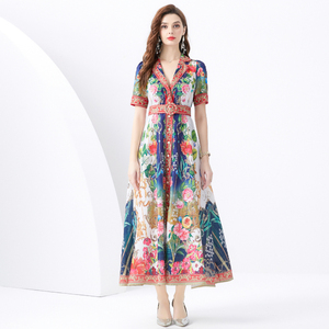 Vestidos Casuales Elegantes para Mujer, Estilo Clásico con Flores, Vestido Vintage - Product Image 5