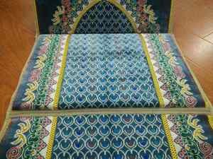 Tapis de prière en polyester Sejadah <span class=keywords><strong>Sandar</strong></span> islamique antidérapant de haute qualité avec dossier cadeau de l'Aïd pour les musulmans prix compétitif - Product Image 2