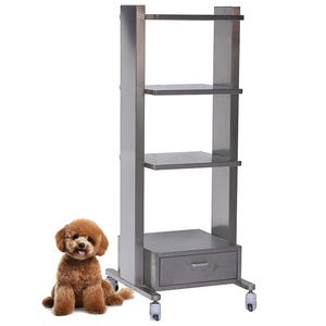 Carrito de acero inoxidable de alta calidad, duradero y ecológico, para equipo veterinario, para perros, con gran espacio y capacidad de carga. - Product Image 1